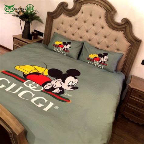 mickey mouse gucci bed set|Designer Luxury Blankets .